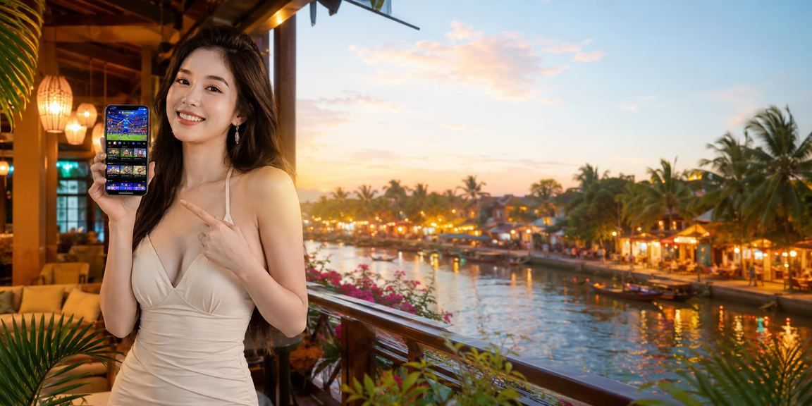 Người dùng Hội An chơi casino trực tuyến trên điện thoại bên tách cà phê